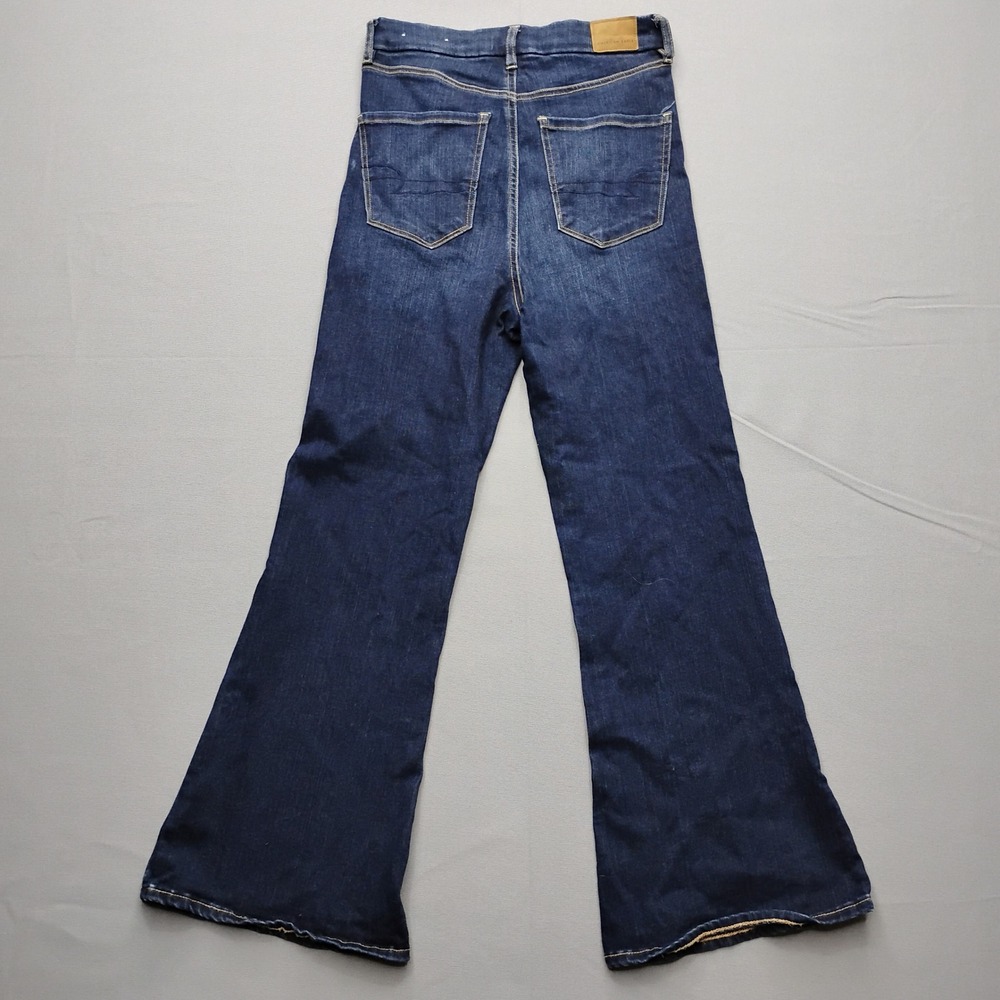 American Eagle Curvy Highest Rise Flare Jeans Dark Wash Blue Size 8 Short